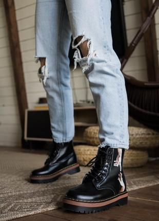 Чёрные кожаные ботинки доктор мартинс8 фото