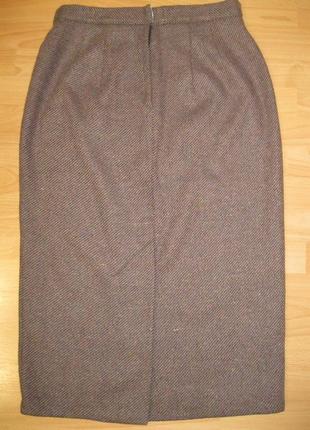 Шерстяная  прямая юбка  со шлицей5 фото