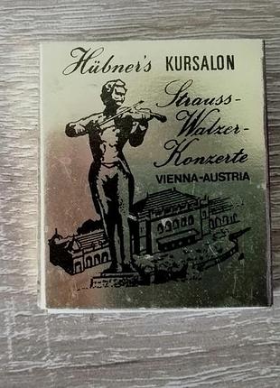Коллекционные спички kursalon wienna – austria венский вальс винтаж