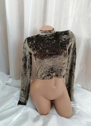 Гольф укорочений велюр стрейч у рубчик