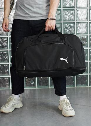 Дорожня сумка puma чорна, біле лого (мал.)