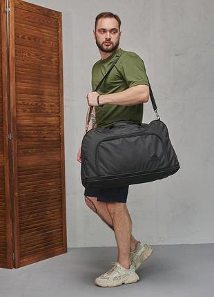 Дорожня сумка чорна adidas, чорне лого (мал.)