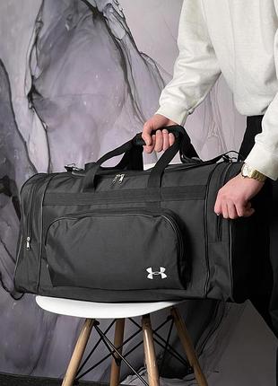 Дорожня сумка under armour чорна, біле лого (вел.)