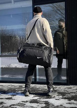 Дорожная сумка nike чорна, біле лого (вел.)