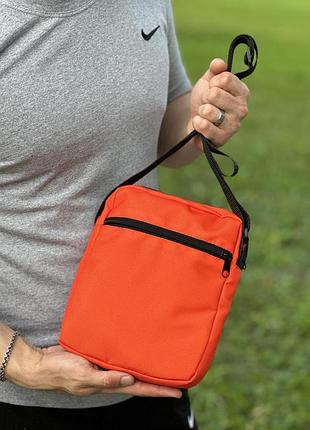 Крутая оранжевая борсетка nike с регулируемым ремешком из прочной ткани сумка через плечо 3