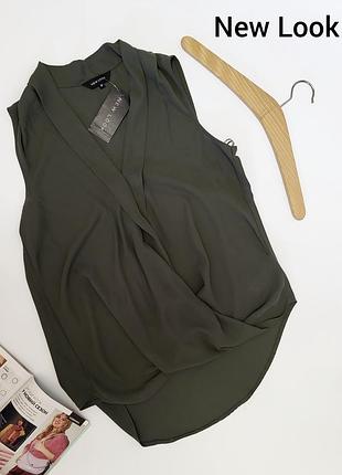Новая женская легкая блуза свободного кроя цвета хаки от бренда new look. сток