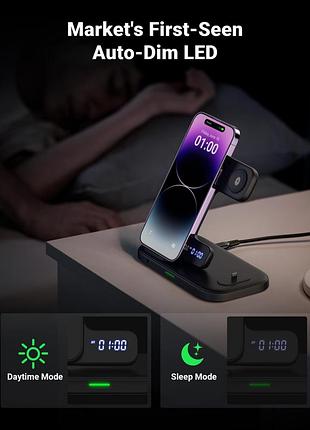 Бездротова зарядна станція iniu 3 в 1 apple, airpods iphone watch2 фото