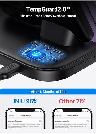 Бездротова зарядна станція iniu 3 в 1 apple, airpods iphone watch3 фото