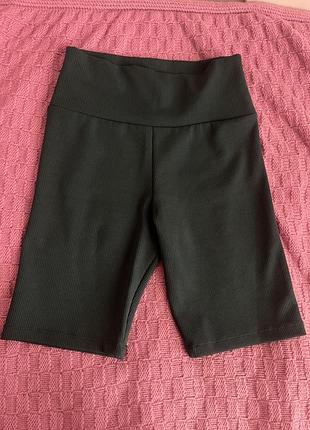 Зелені велосипедки в рубчик, s розмір y2k biker shorts, green, ribbed, sporty chic