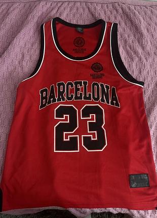 Спортивна майка barcelona 23, червона, s розмір sportcore, barcelona 23, футболка спортивна, червона