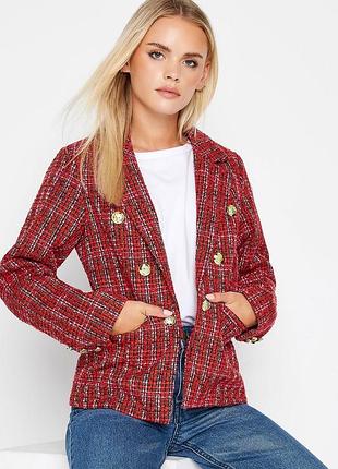 Pixiegirl petite твідовий брендовий новий піджак червоний жіночий з золотими ґудзиками