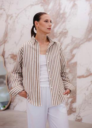 Рубашка женская льняная классическая