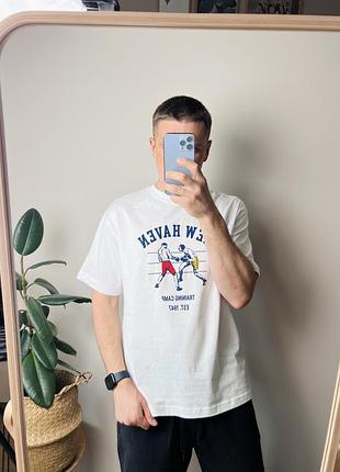 Чоловіча футболка h&m loose fit з принтом