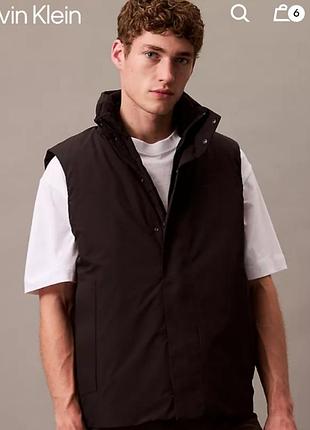 Брендовий базовий жилет calvin klein тепла жилетка кельвін кляйн чорна жилетка