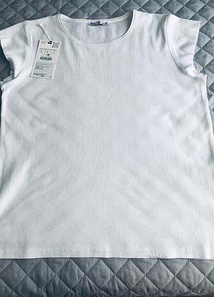 Базова біла футболка zara, p.l