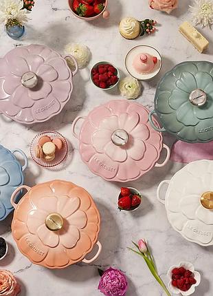 Le creuset gourmet shell pink сотейник із чавуну, каструля — цена