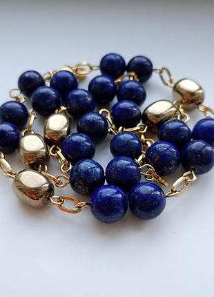 Буси з натуральних каменів ( натуральний лазурит, гематит)