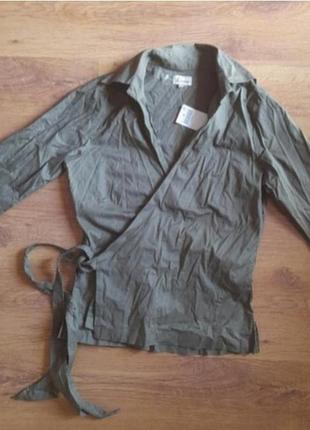 Блуза lime на запах хлопка рукав 3/4.Размер s/m.