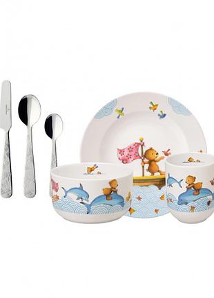 Villeroy&boch happy as a bear дитячий набір посуду 7 предметів