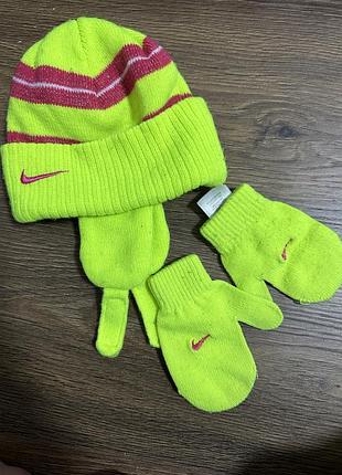 Дитяча шапка рукавички nike