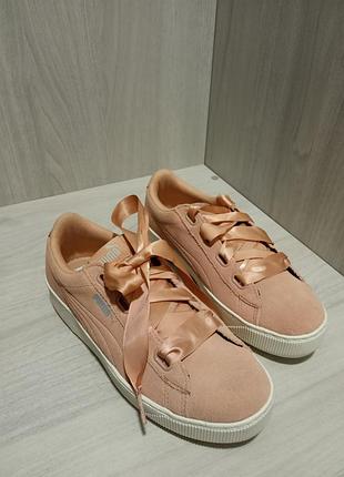 Кроссовки, кеды, кожа, puma, на платформе