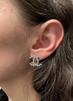 Брендові сережки в срібленні з цирконами
