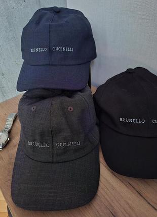 Кепки brunello cucinelli бавовна чорна, синя, сіра4 фото