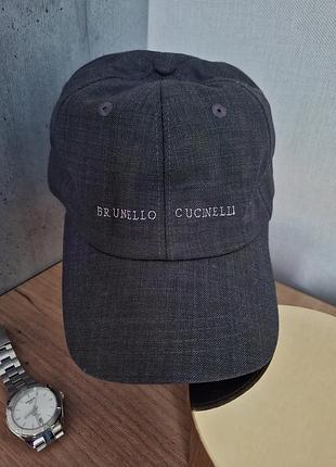 Кепки brunello cucinelli бавовна чорна, синя, сіра5 фото