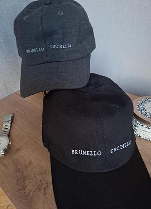 Кепки brunello cucinelli бавовна чорна, синя, сіра8 фото