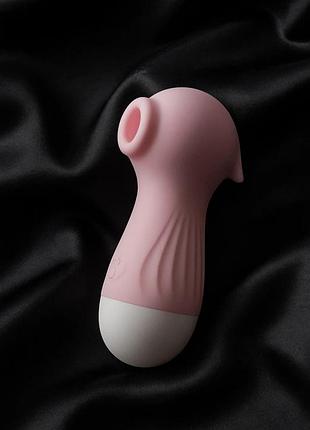 Вакуумний кліторальний вібратор із 10 режимами — рожевий | usb зарядка, компактний розмір