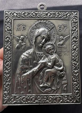 Вінтажна колекційна ікона  богородиця з немовлям