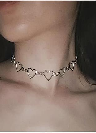 Чокер на шею сердечки