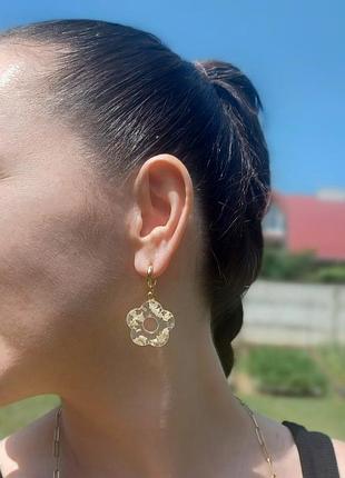 Серьги. цветочки. 
сухоцвет в итальянской эпоксидной смоле. 
  petrovych jewelry