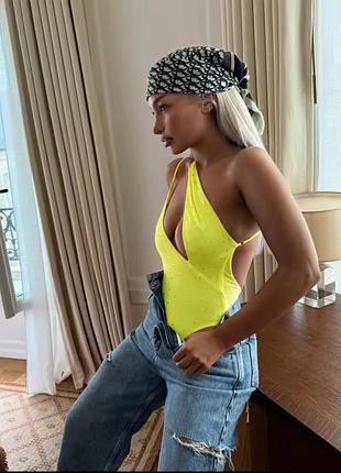 Купальник неон з камінцями