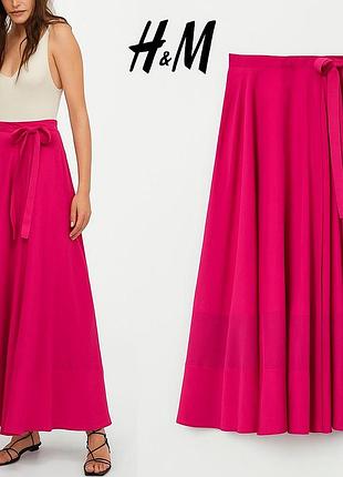💖 спідниця h&m кольору фуксія, довга, на запах