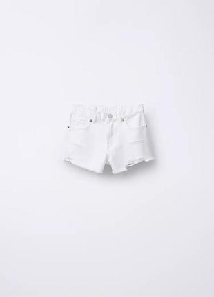 Джинсові шорти на дівчинку білі zara new
