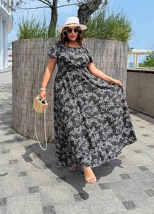 Сукня довга зі штапеля