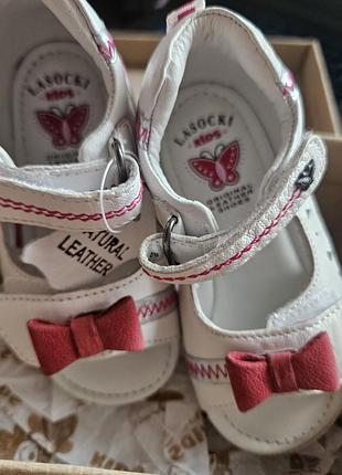 Нові дитячі шкіряні босоніжки lasocki kids р.21, устілка 14.5 см (бірка, коробка)5 фото