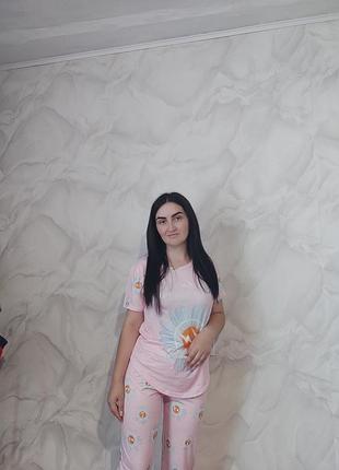 Піжама рожева,темно синя , бірюзовий + подарунок трусики