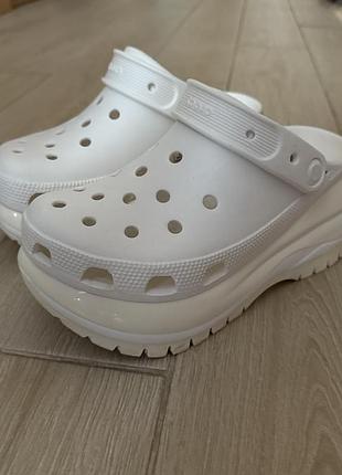 Crocs білі на платформі
