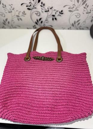Велика сумка-тоут chelsea з рафії kurt geiger london