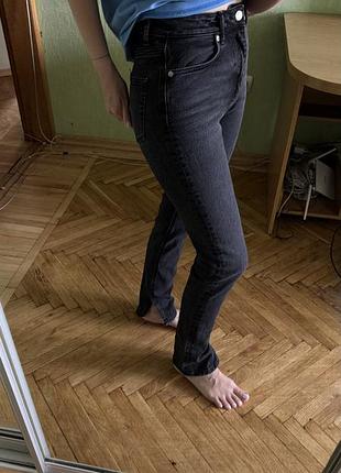 Джинси зара оригінал trf high-rise slim fit split 26 36 s