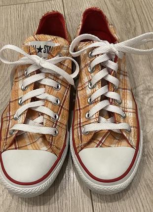 Помаранчеві кеди в клітинку converse оригінал