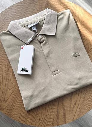 Чоловіча футболка поло lacoste, бежева , нова колекція, оригінал