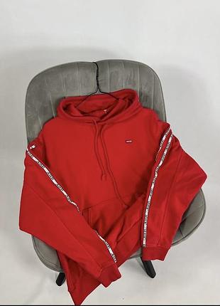 Худі levi’s червоне oversize s бавовна ❤️
