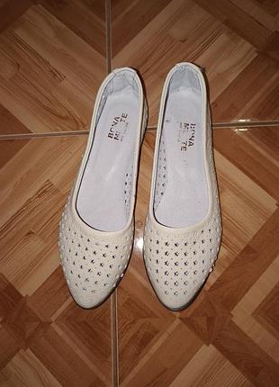 Балетки натур.шкіра перфорація