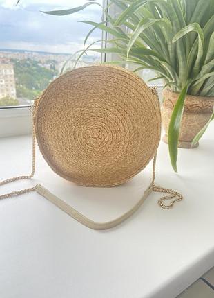 Соломʼяна сумочка на молнії з довгою ручкою primark