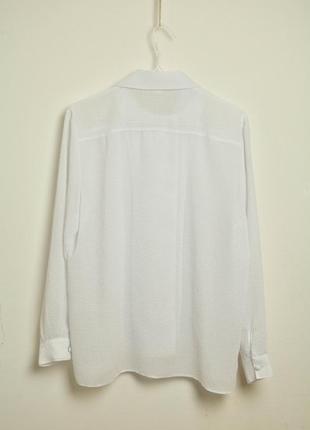 Белая шифоновая блузка рубашка двубортная винтажная с воротником бантом скидки 1+1=35 фото