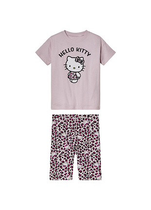 Пижама для девочки hello kitty детский комплект для дома футболка и шорты lupilu