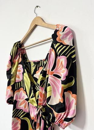 Нове шикарне міді атласне плаття на запах new look🌿